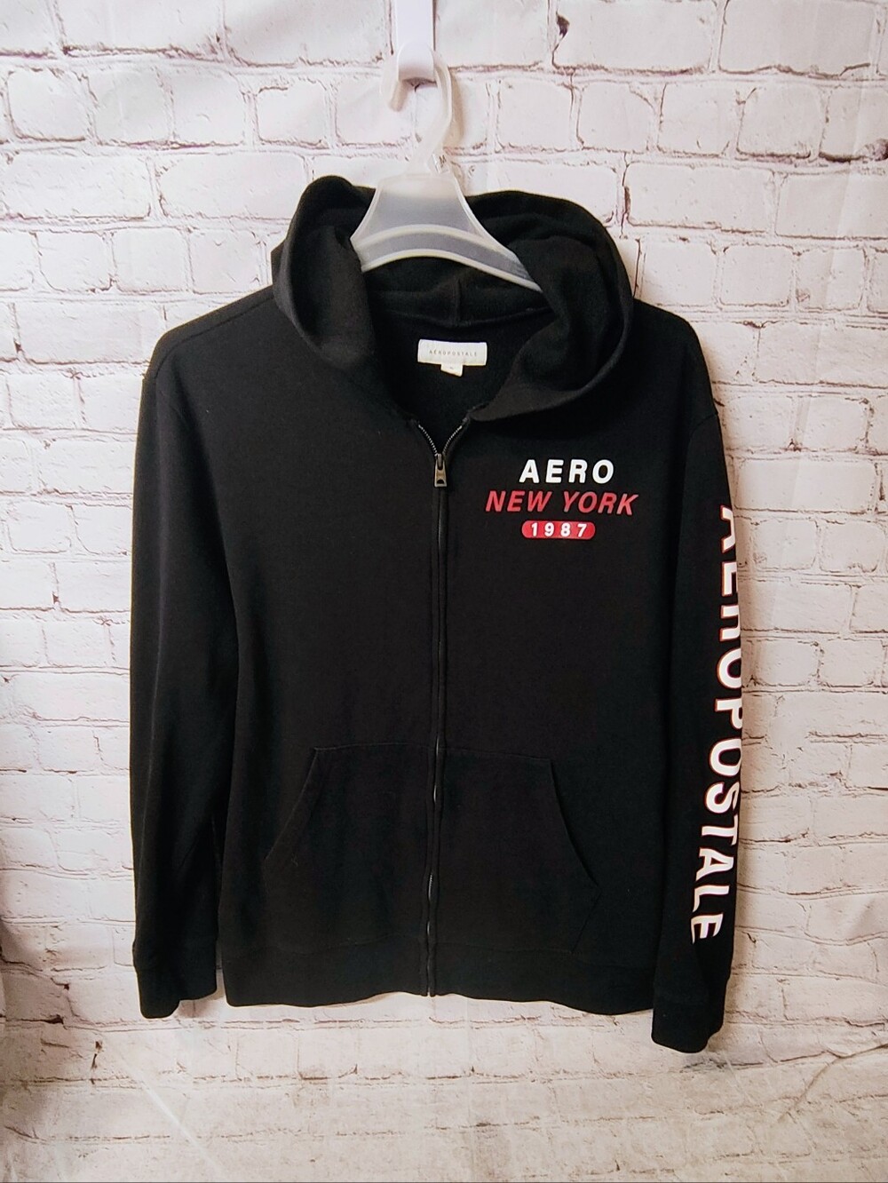 Aeropostale New York 1987 Y2K Zip Hoodie XL Spell Out Jacket